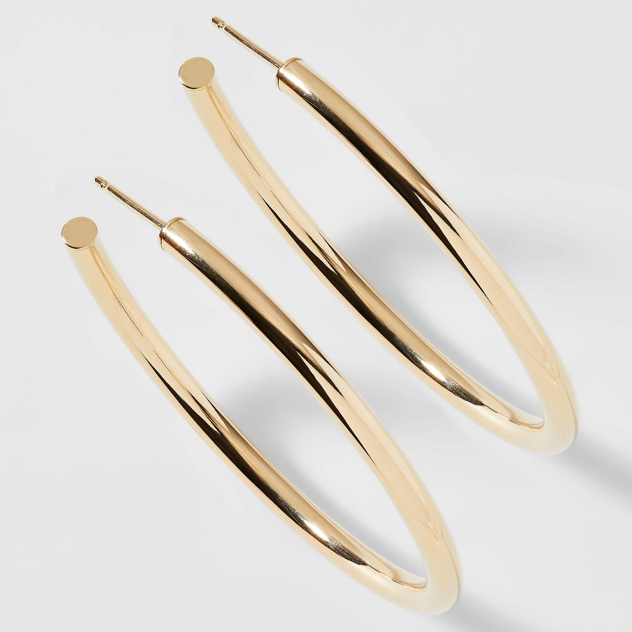 14KT GOLD 46MM TUBE HOOP EARRINGS