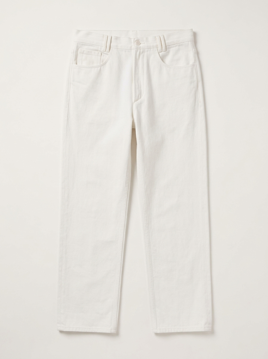 5 Pocket Washable Trouser (Chalk Basketweave Cotton)