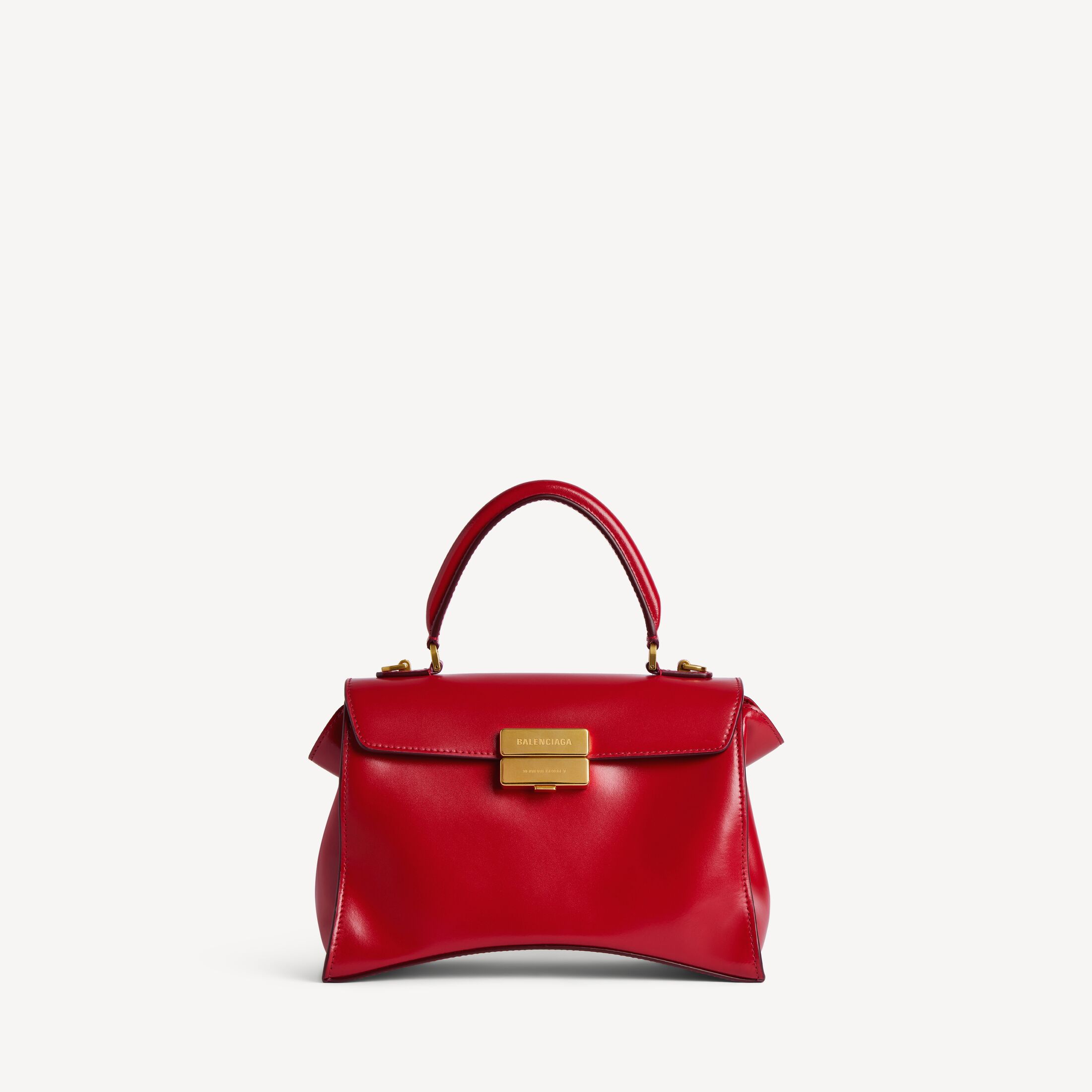 Balenciaga Hourglass Avenue Top Handle Bag Small in Carmin Red