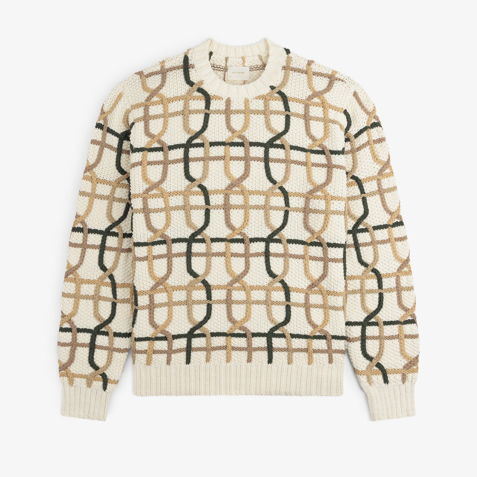 Cable Link Crewneck Sweater