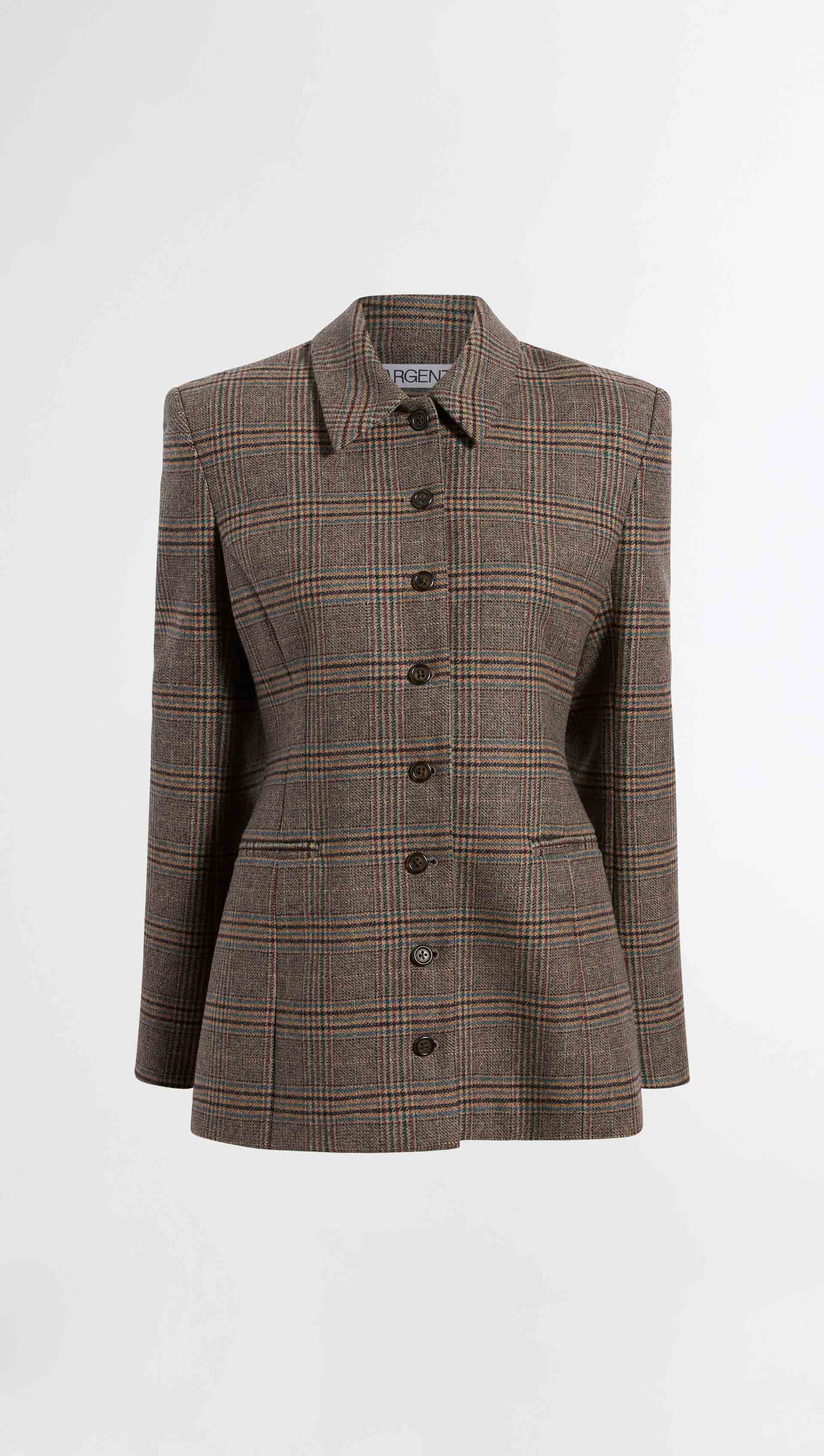 Collared Blazer in Wool Blend | Heritage Check