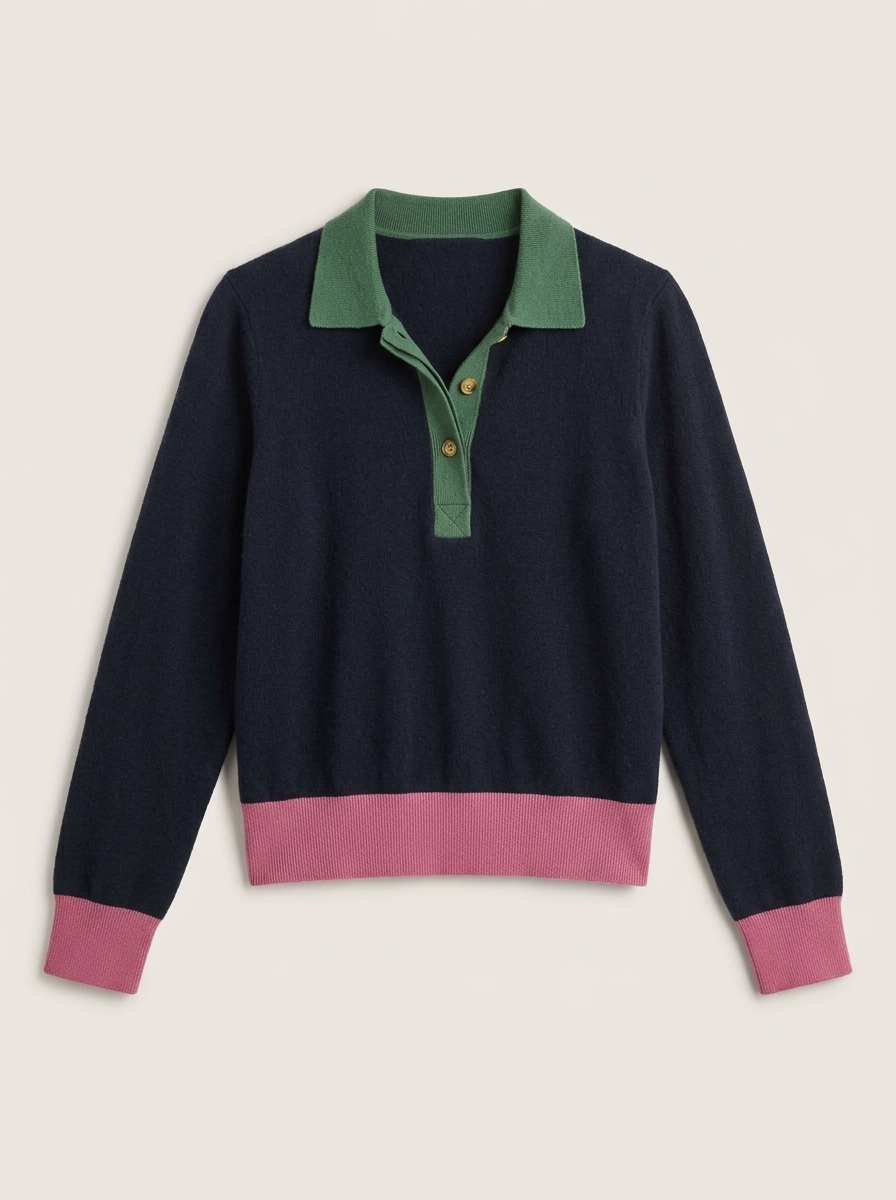 Cotton-Cashmere Edyta Sweater Polo