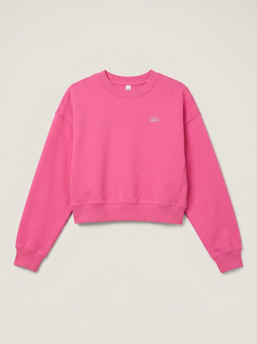 Cropped Accolade Crewneck - Paradise Pink