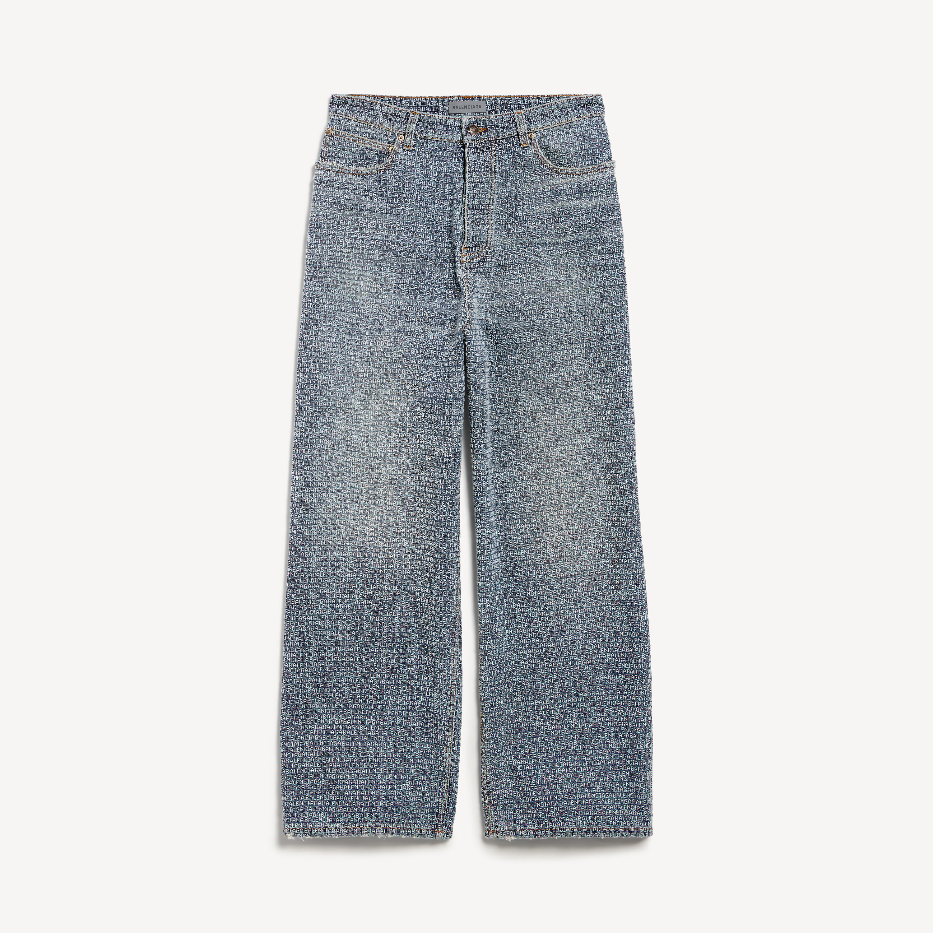 Men's Denim Stitch Baggy Jeans in Dark Blue