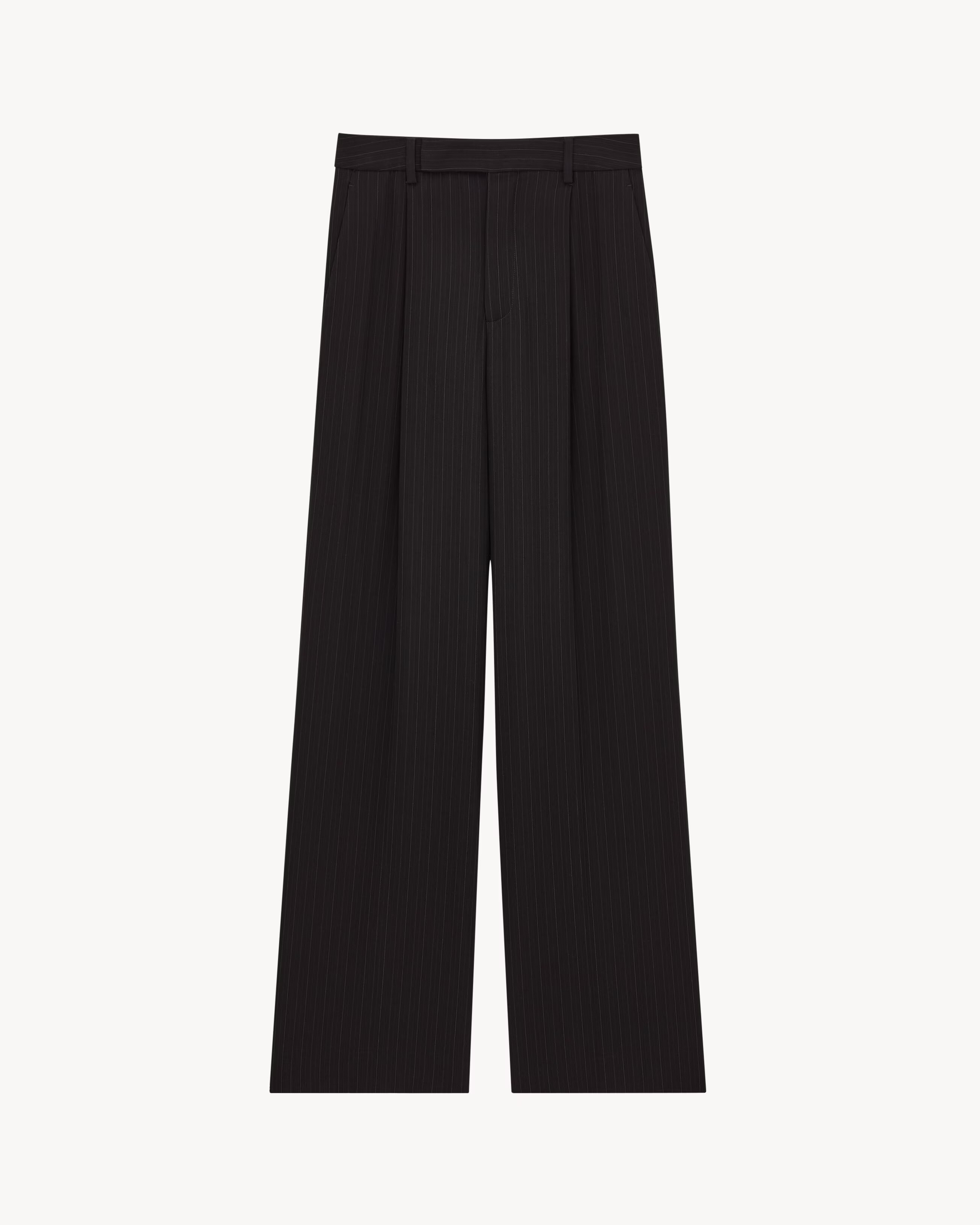fluid pants in striped crepe