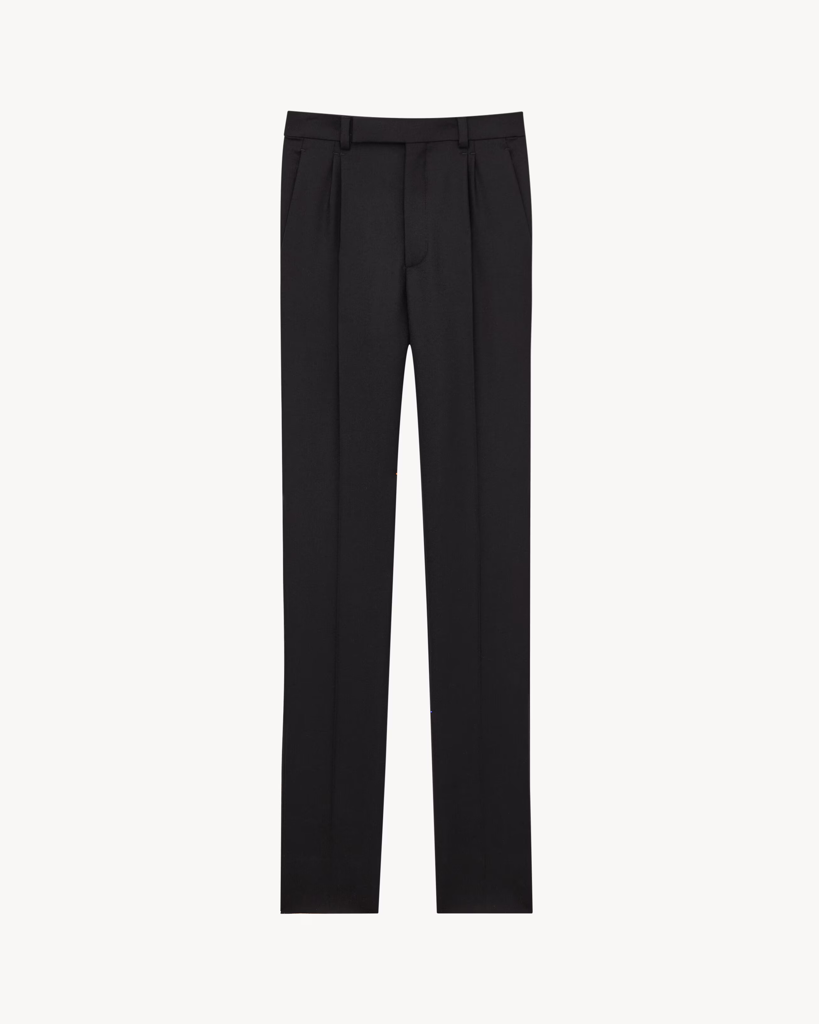 tapered pants in brushed wool flannel