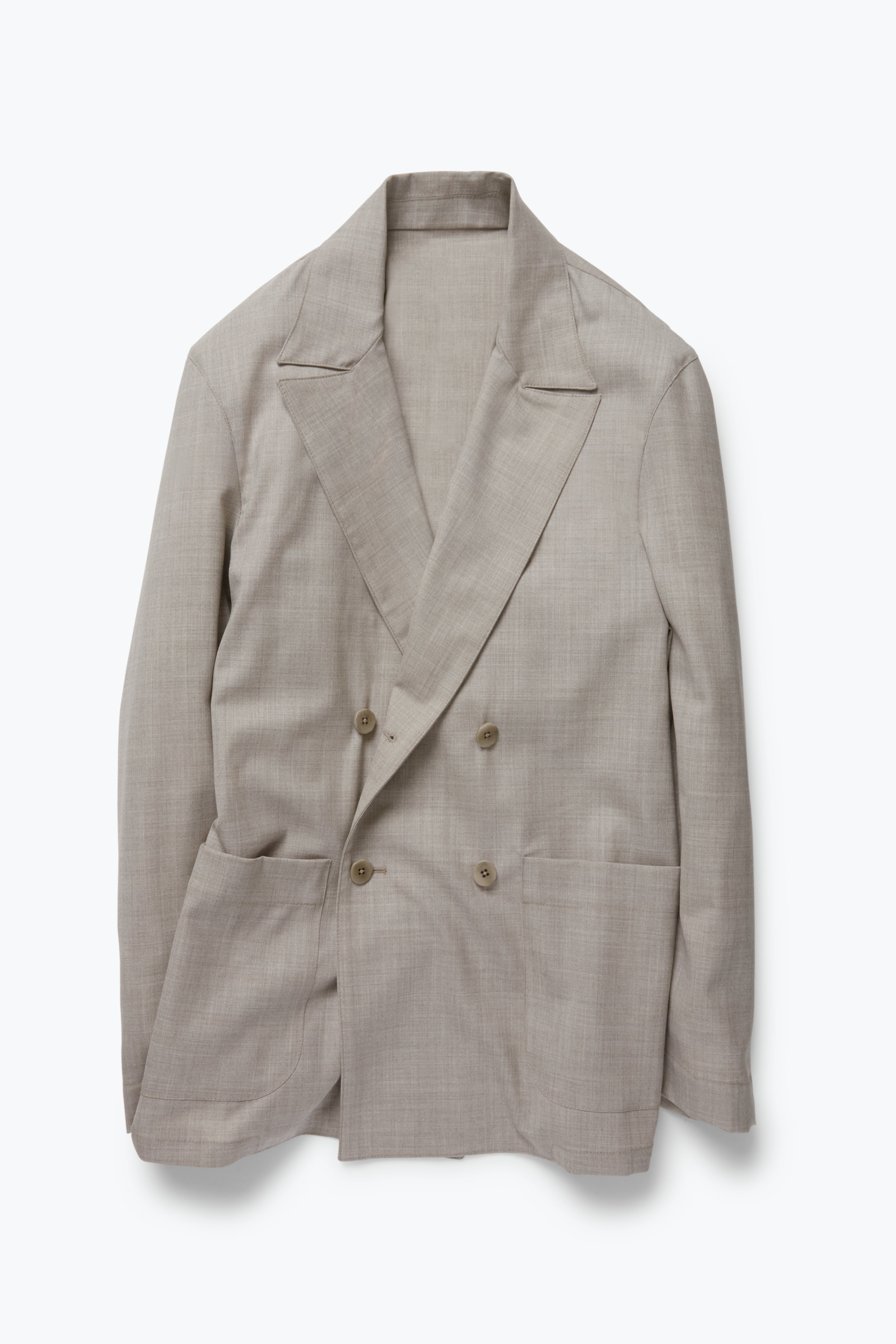 Double Breasted Shirt Jacket (Taupe Undyed Wool)