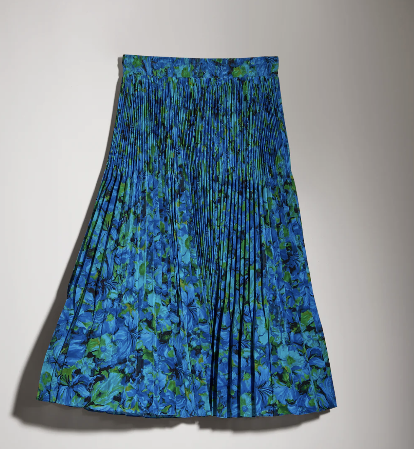 Printed silk crêpe de chine midi skirt