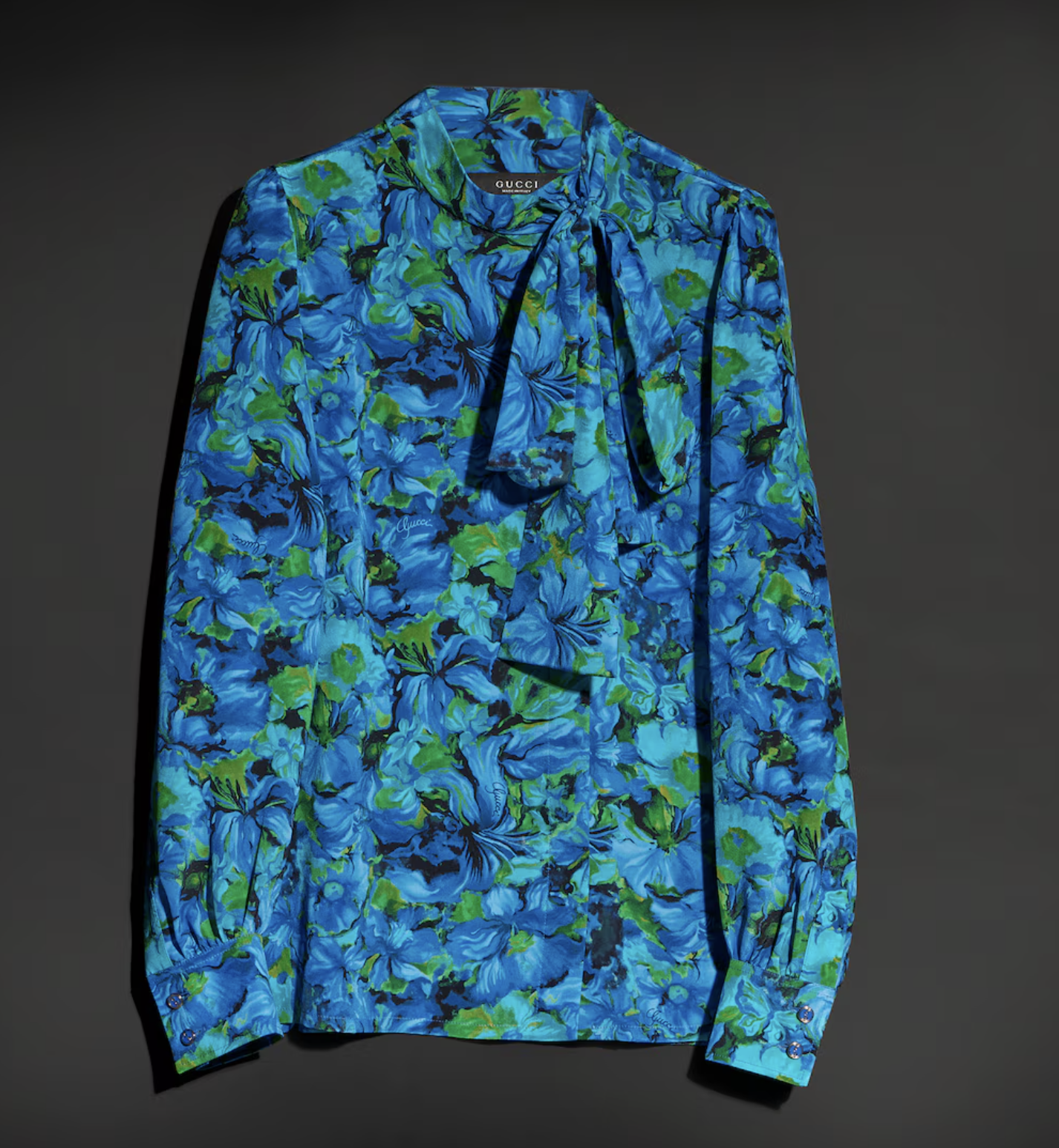 Printed silk crêpe de chine shirt