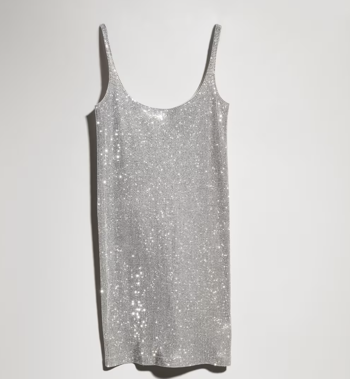 Gucci Stretch Nylon Jersey Dress with Crystals in Silver