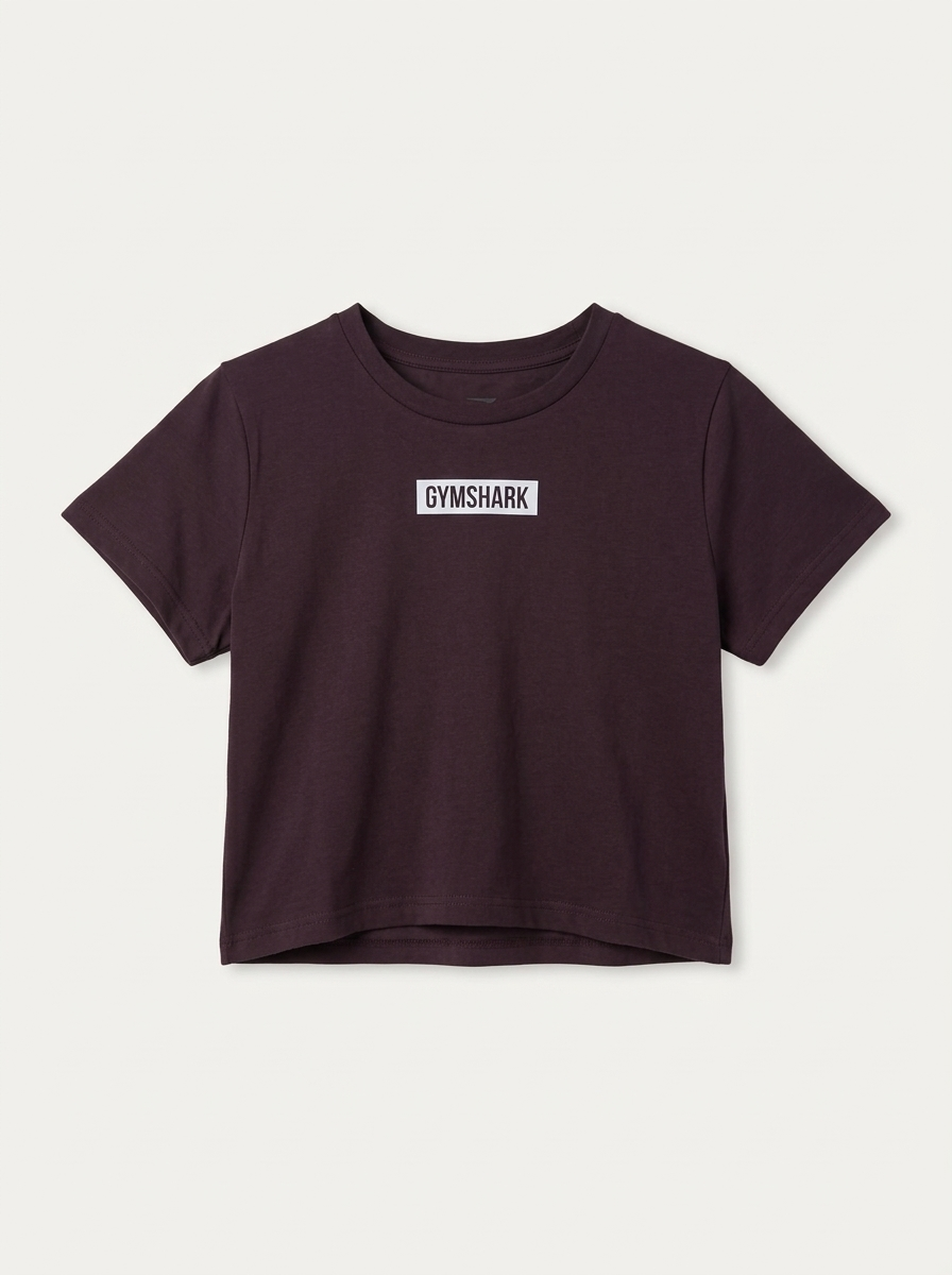 Gymshark Block Crop Top - Plum Brown