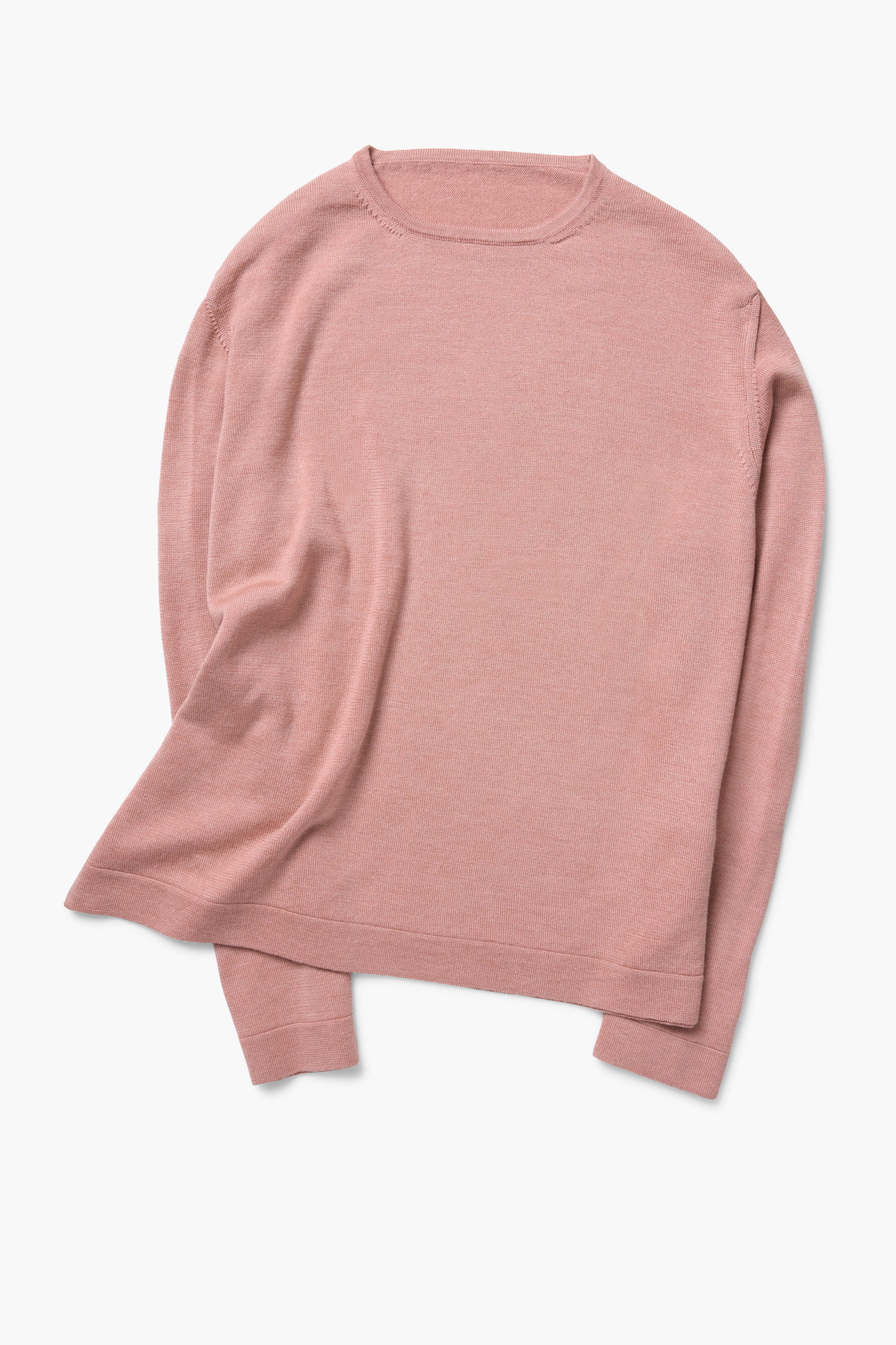 Long Sleeve Knit T-Shirt (Dusty Rose Wool Silk)