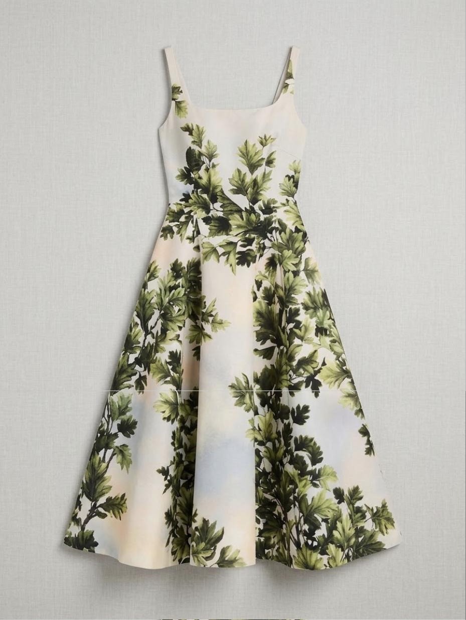 Maple Leaves Faille Dress