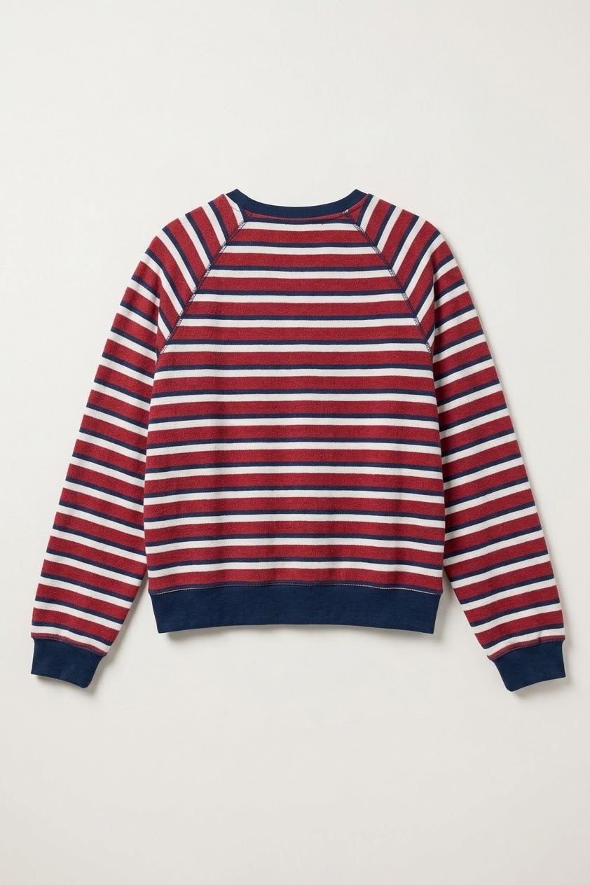 Raglan Crewneck - Ruby Stripe
