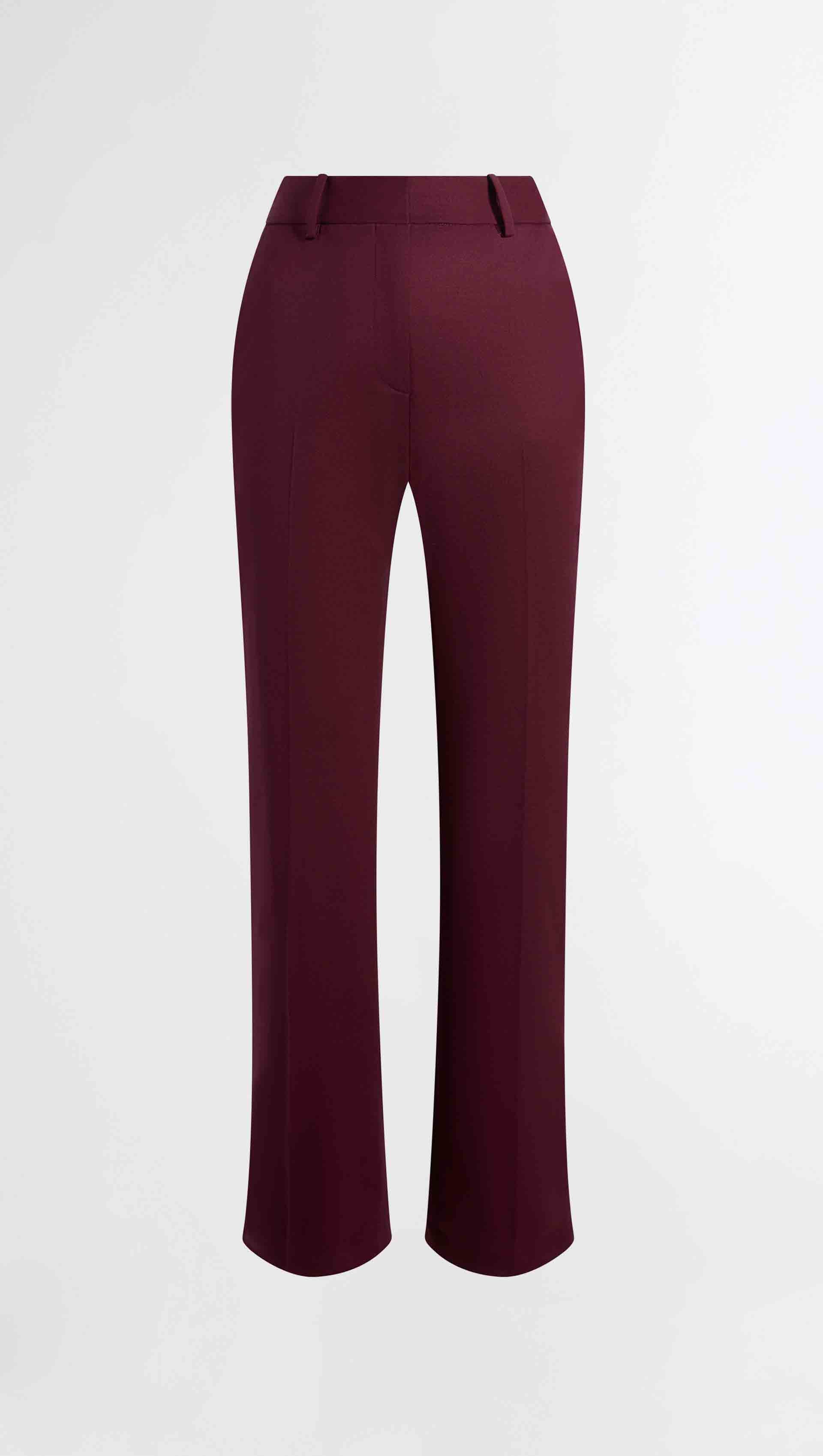 Straight Leg Trouser in Seasonless Wool | Dark Plum