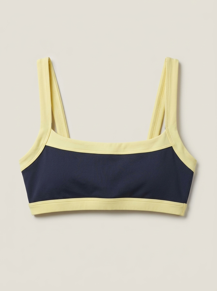 Straight Neck Bra - Navy/Lemon