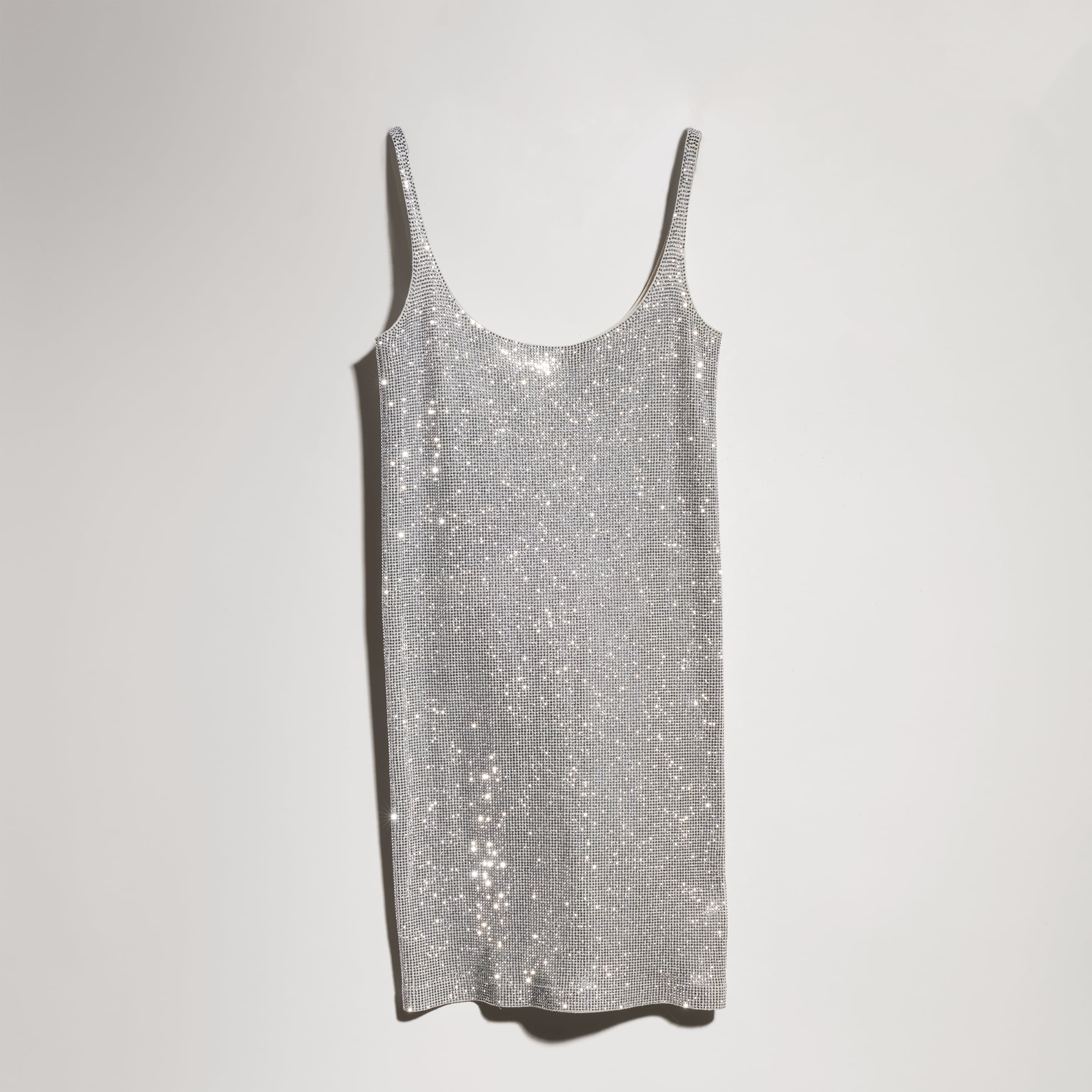 Stretch nylon jersey dress with crystals