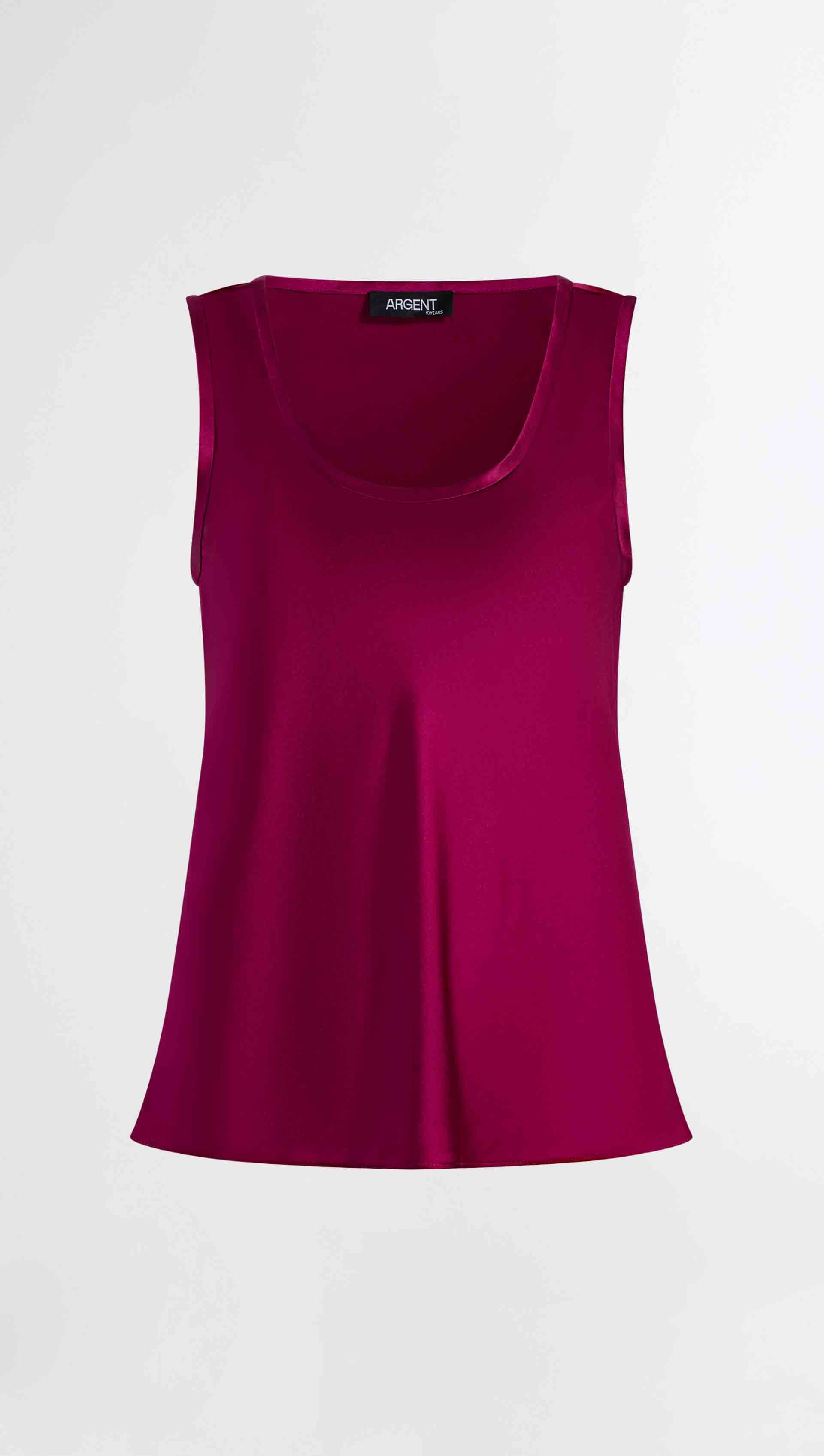 Tank in Silk Charmeuse | Magenta