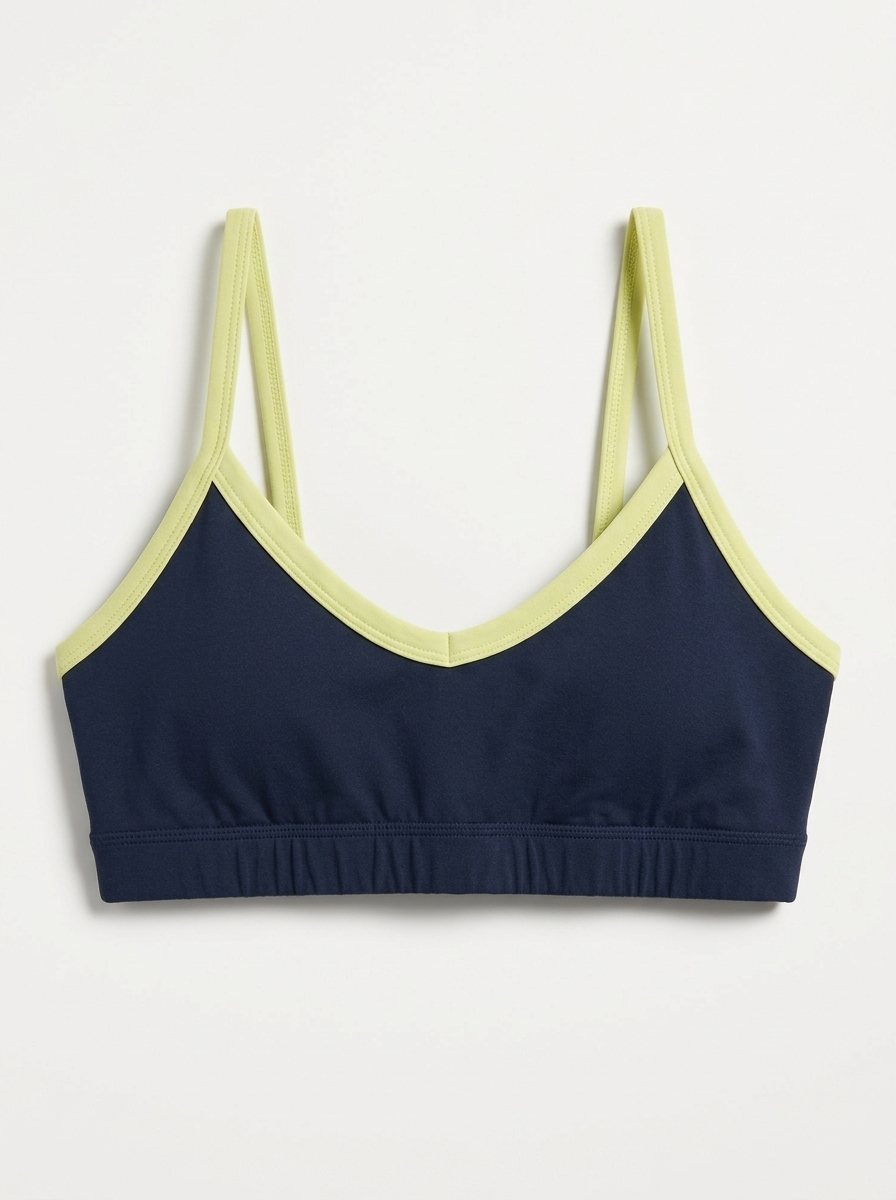V-Neck Bra - Navy/Lemon