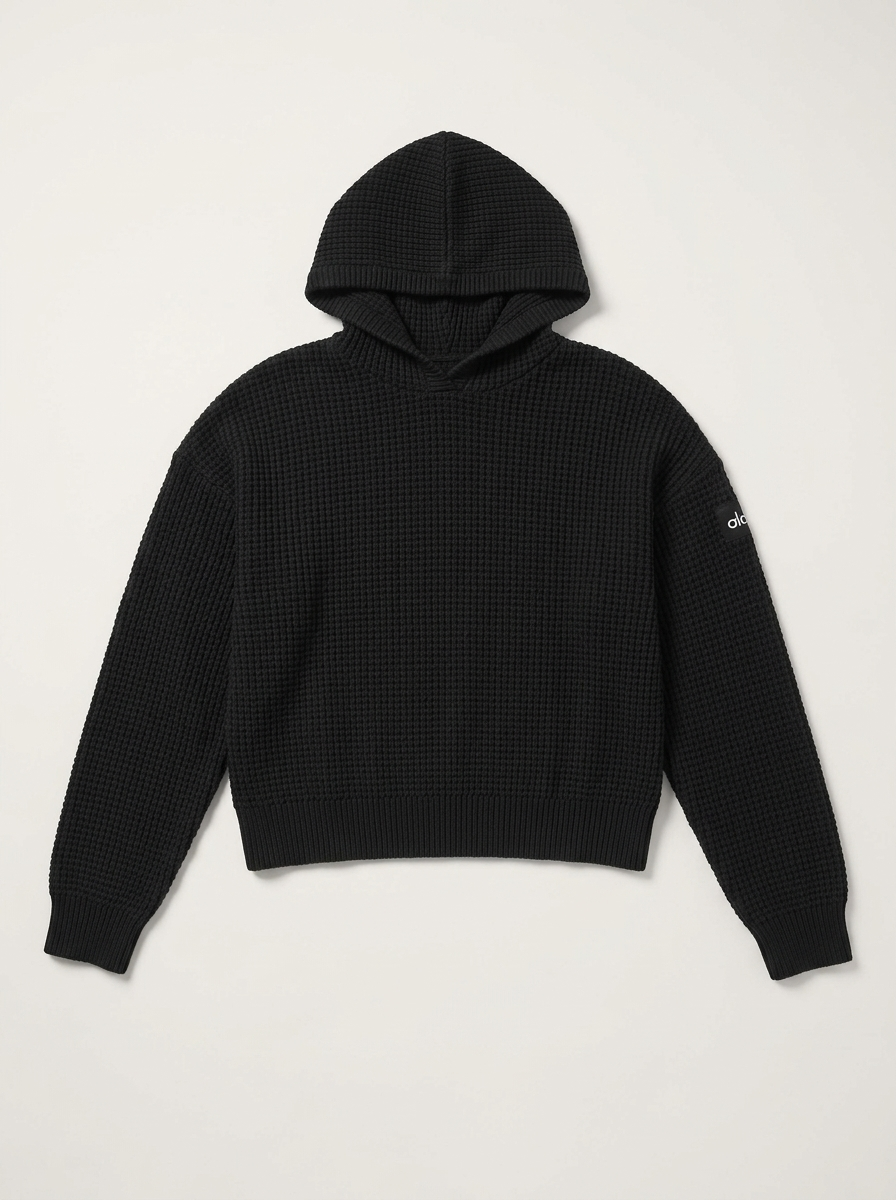 Waffle Chenille Edition Hoodie - Black