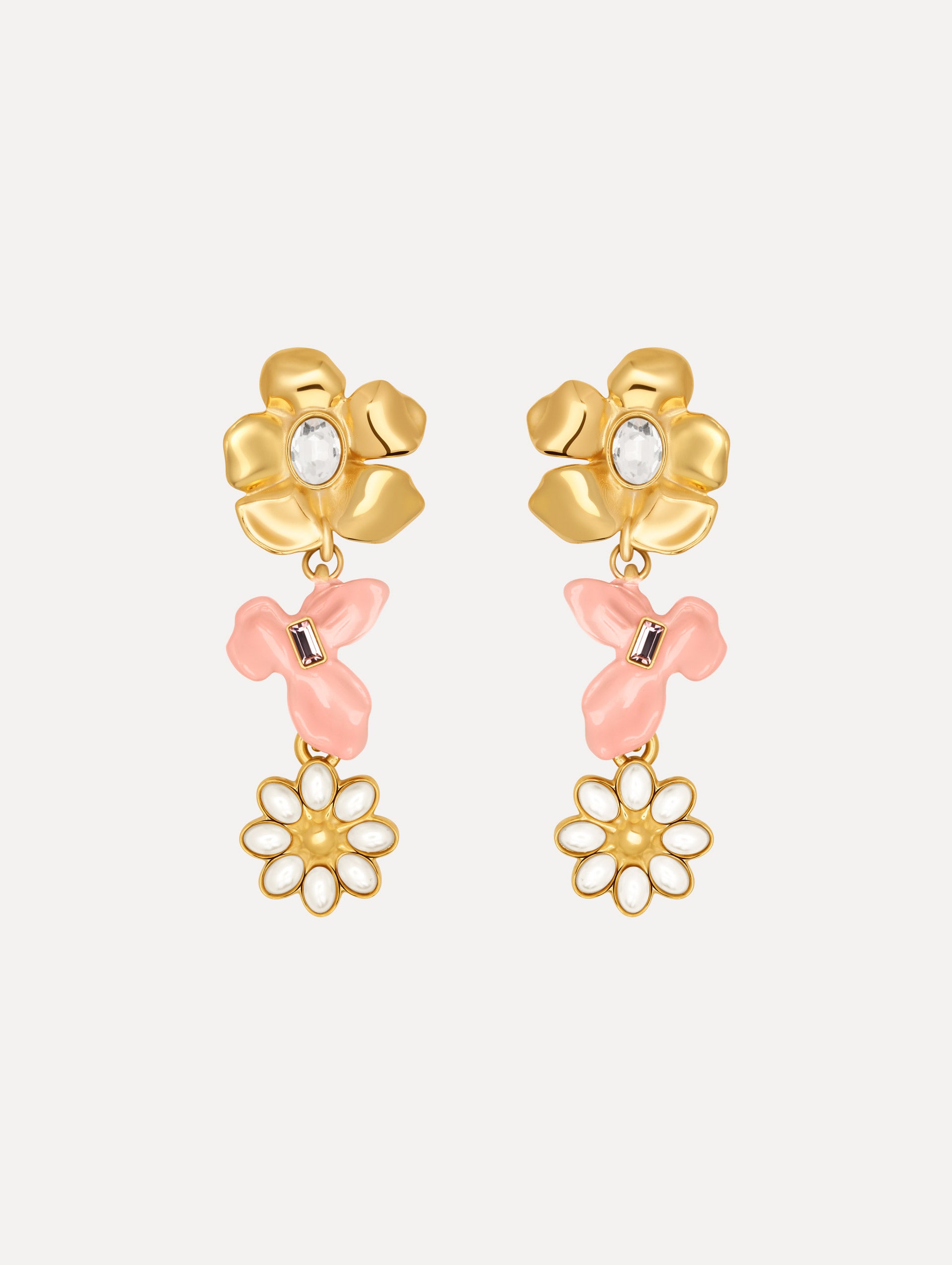 Wildflower Drop Clip-On Earrings