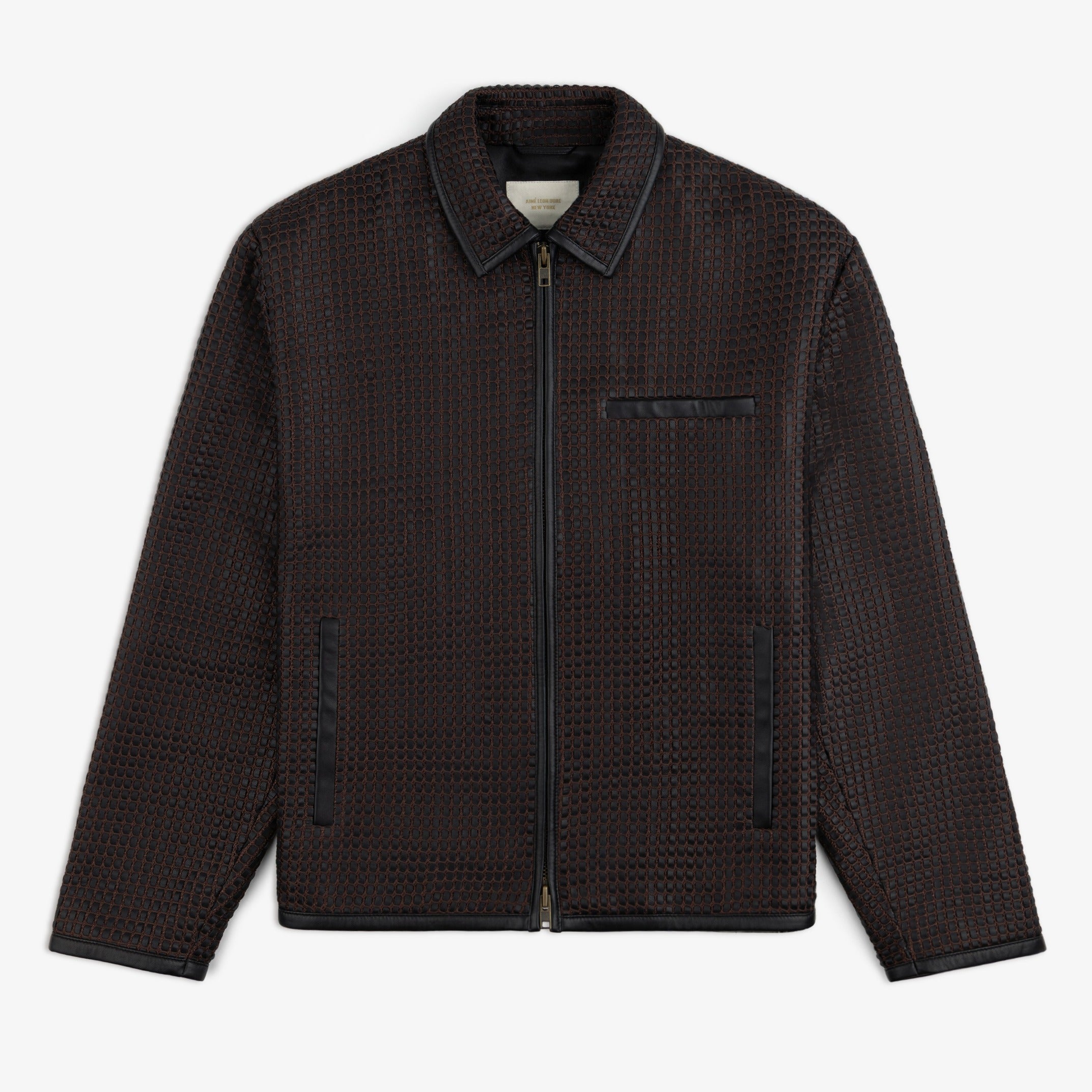 Woven Leather Jacket